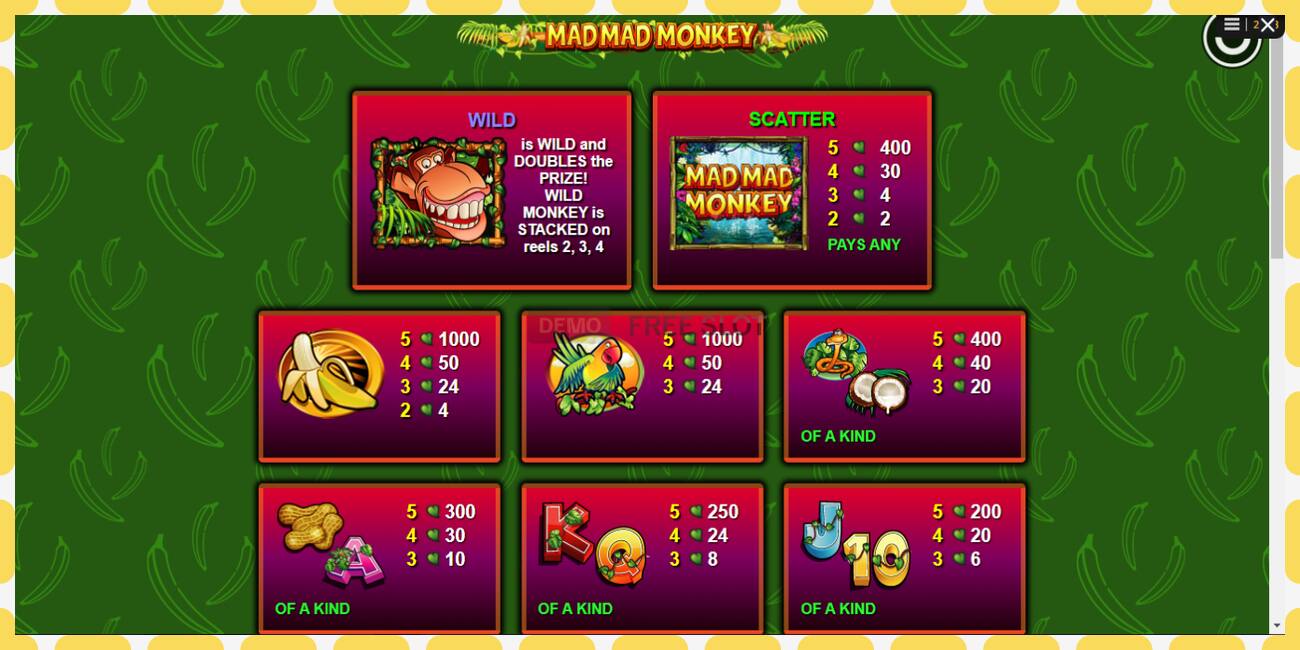 Slot dimostrativo Mad Mad Monkey gratuito e senza registrazione, immagine - 1