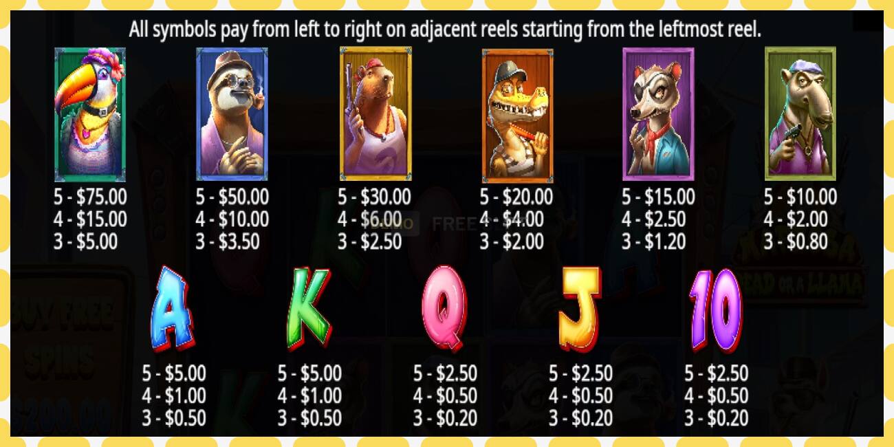 Demo slot Mafiosa Dead or a Llama free and without registration, picture - 1