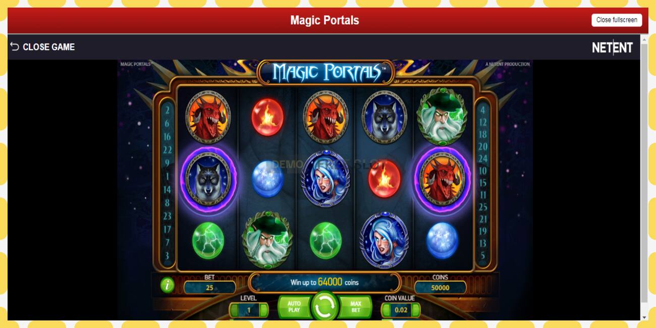 រន្ធដោតសាកល្បង Magic Portals ឥតគិតថ្លៃនិងដោយគ្មានការចុះឈ្មោះ, រូបភាព - ១