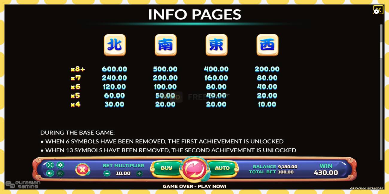 Demo slot Mahjong Reactor free and without registration, picture - 1