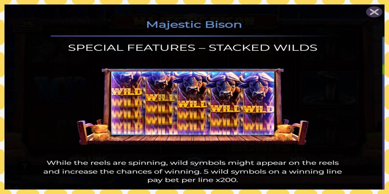 Demo slot Majestic Bison free and without registration, picture - 1