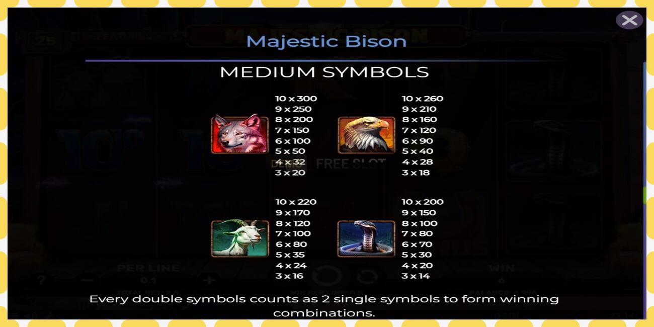 Demo slot Majestic Bison free and without registration, picture - 1