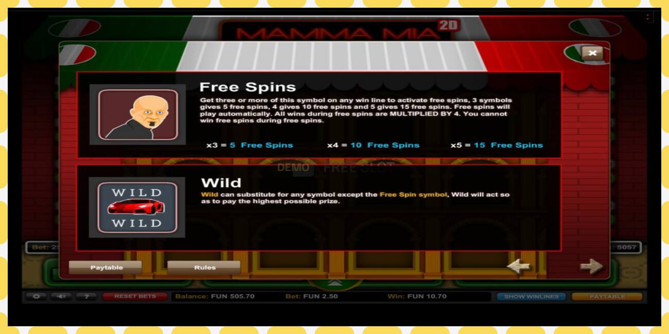 Demo slot Mamma Mia 2D free and without registration, picture - 1