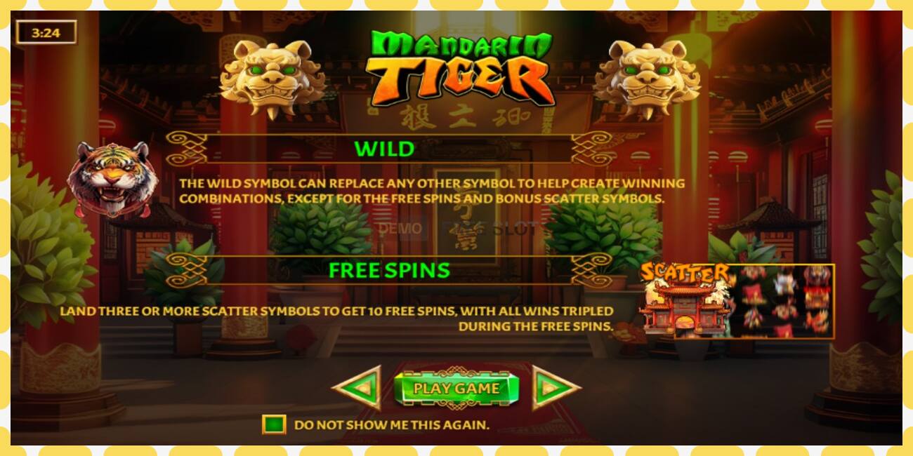 Demo slot Mandarin Tiger free and without registration, picture - 1