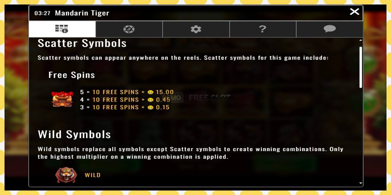 Demo slot Mandarin Tiger free and without registration, picture - 1