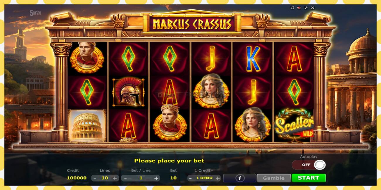 Slot demo Marcus Crassus percuma dan tanpa pendaftaran, gambar - 1