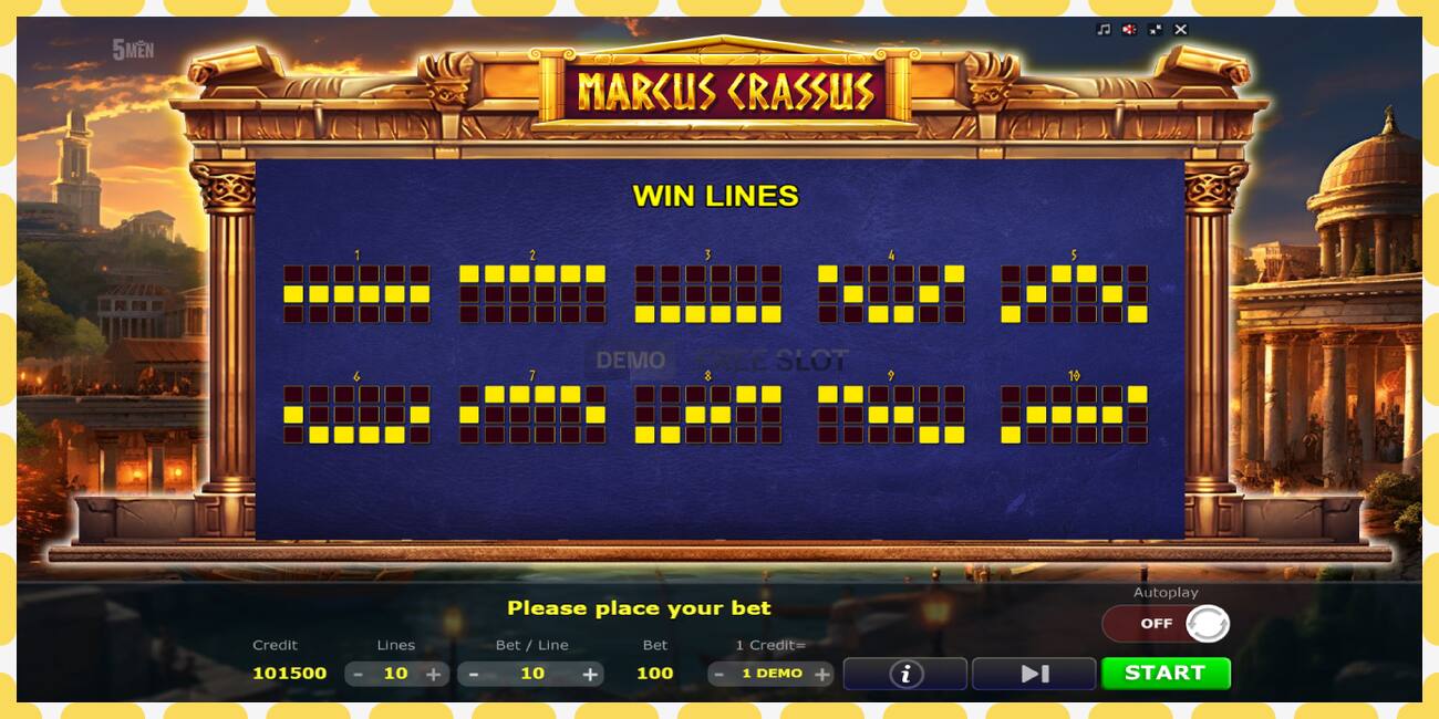 Slot demo Marcus Crassus percuma dan tanpa pendaftaran, gambar - 1