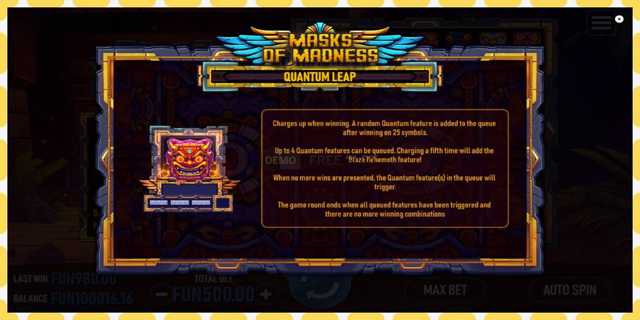 Demo slot Masks of Madness free and without registration, picture - 1