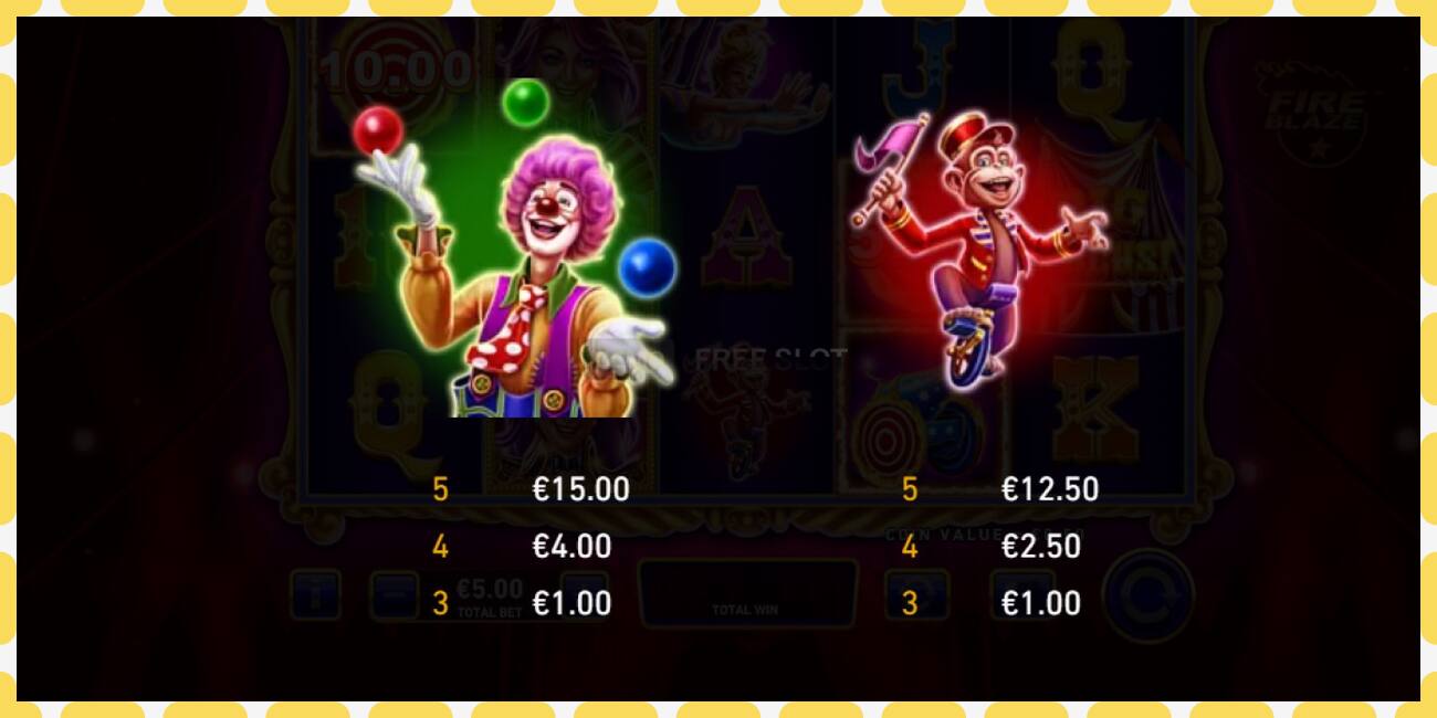 Demo slot Mega Fire Blaze: Big Circus free and without registration, picture - 1