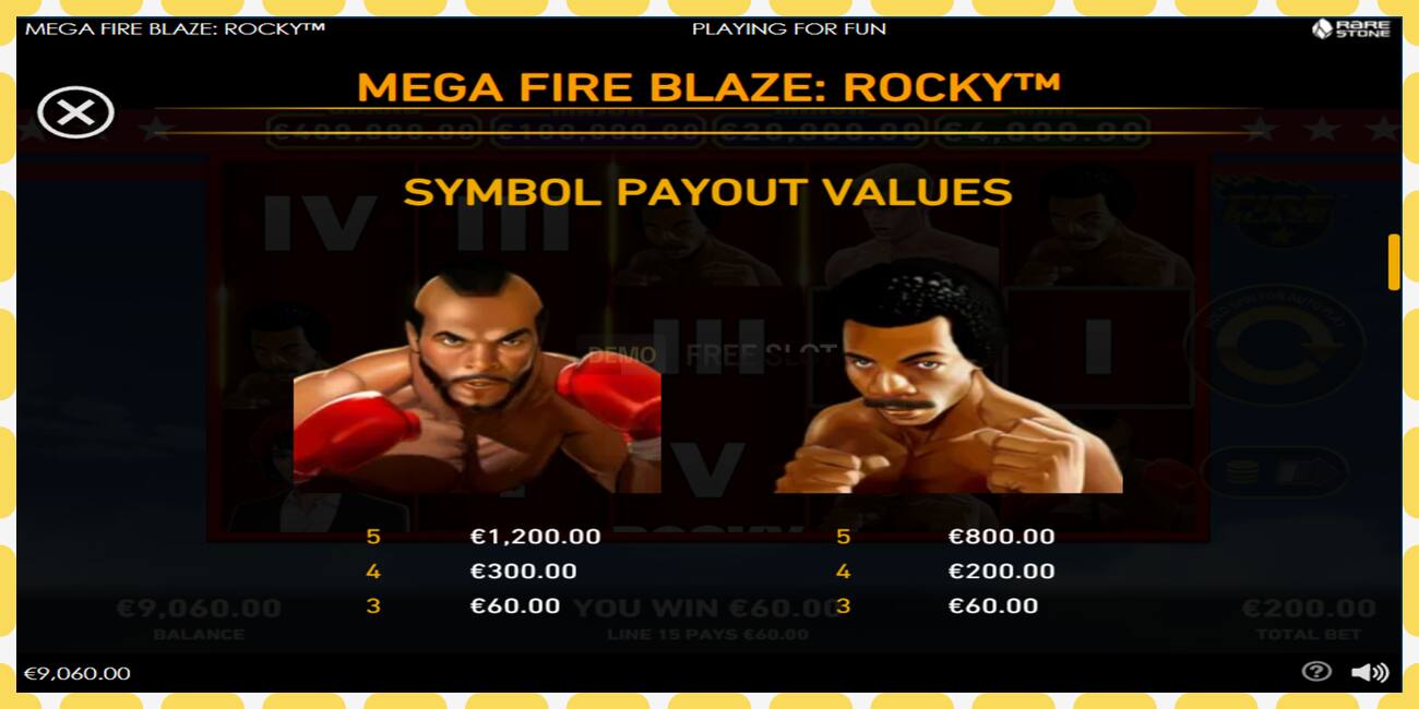 Demo slot Mega Fire Blaze: Rocky free and without registration, picture - 1