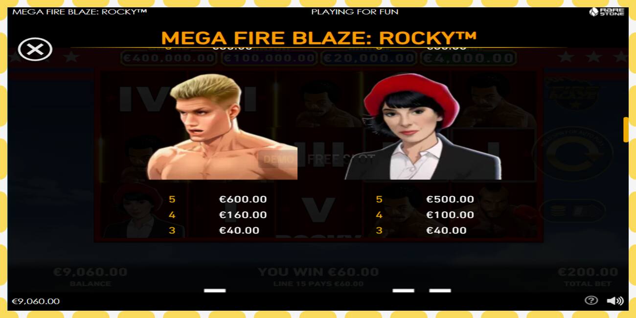 Demo slot Mega Fire Blaze: Rocky free and without registration, picture - 1