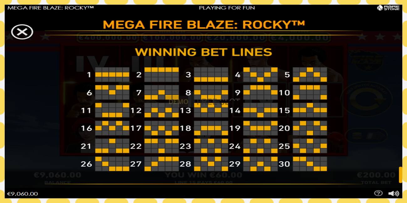 Demo slot Mega Fire Blaze: Rocky free and without registration, picture - 1