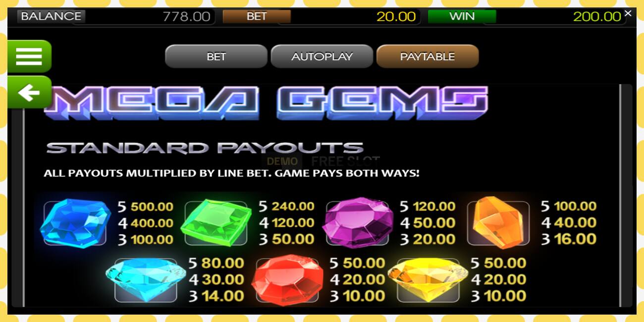 Demo slot Mega Gems free and without registration, picture - 1