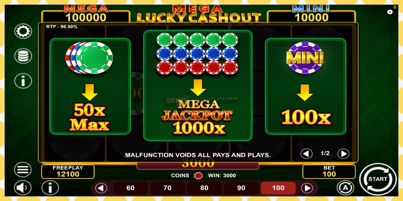 Demo slot Mega Lucky Cashout gratis og uden registrering, billede - 1