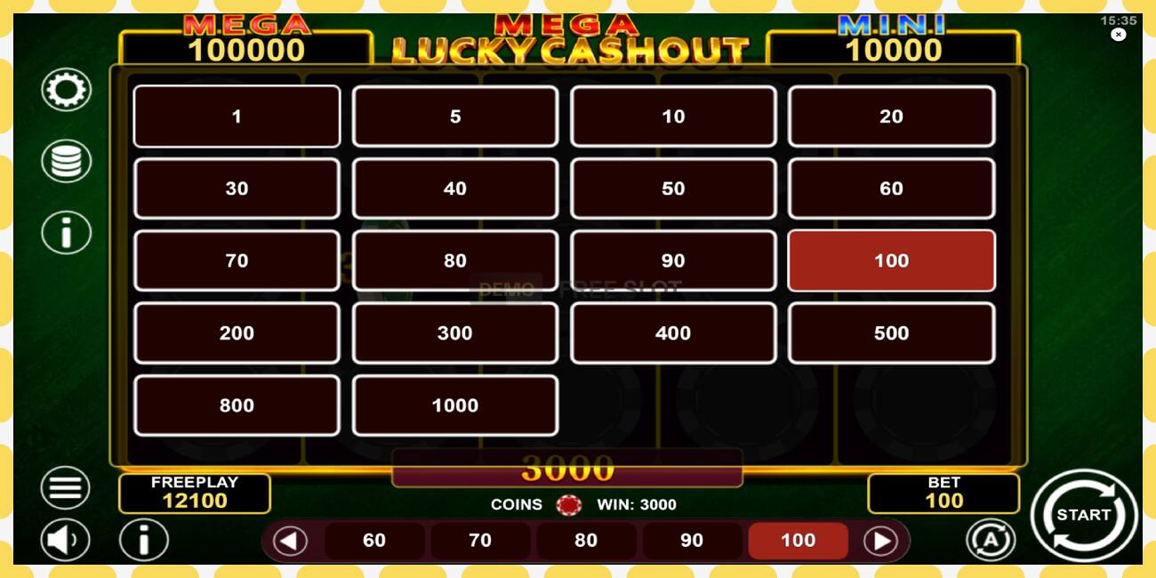 Slot de demostración Mega Lucky Cashout gratuíto e sen rexistro, imaxe - 1