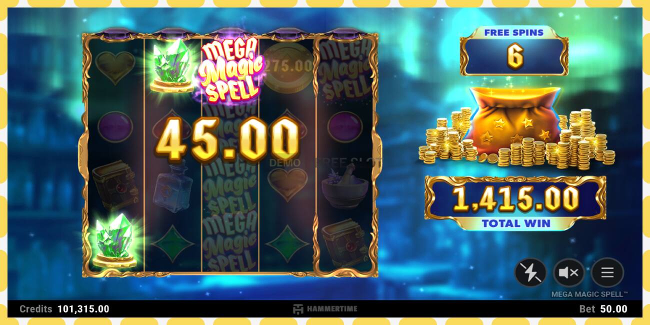 Demo paikka Mega Magic Spell ilmaiseksi ja ilman rekisteröitymistä, kuva - 1