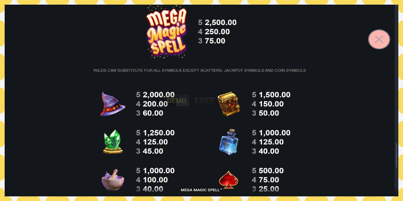 Slot demo Mega Magic Spell gratis dan tanpa registrasi, gambar - 1