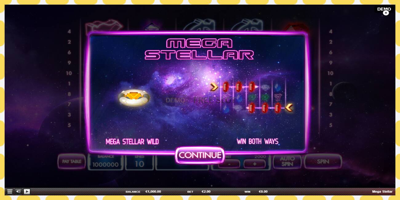 Demo slot Mega Stellar free and without registration, picture - 1