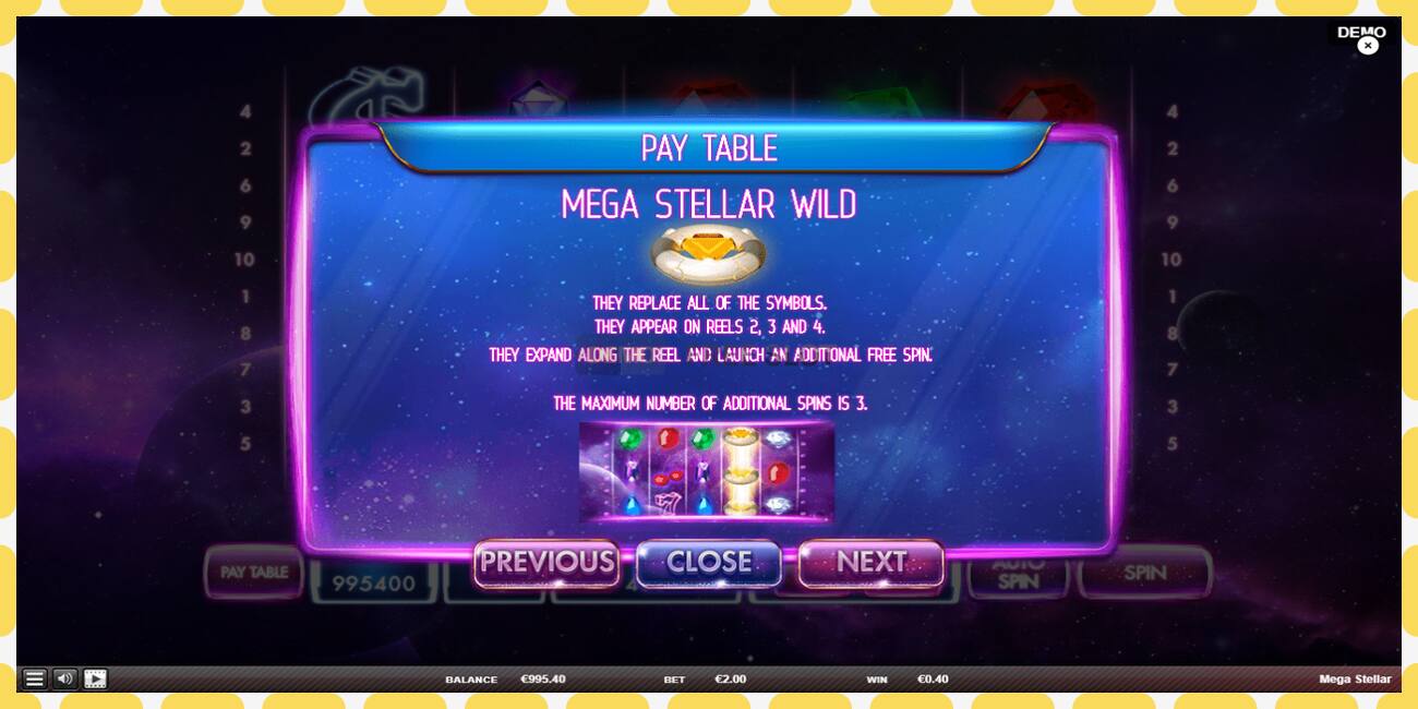 Demo slot Mega Stellar free and without registration, picture - 1