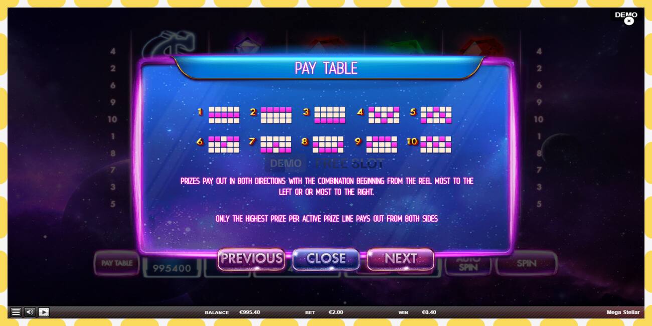 Demo slot Mega Stellar free and without registration, picture - 1