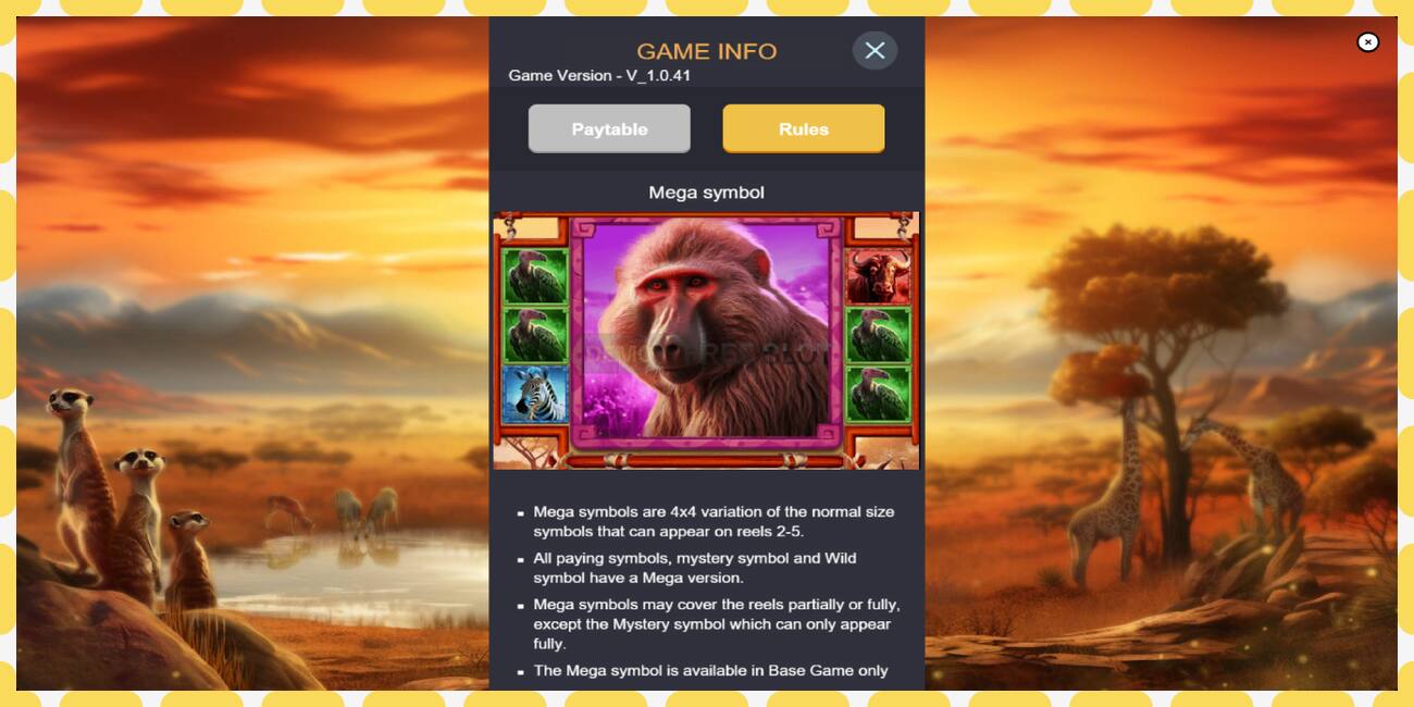 Demo slot Mega Wild Safari free and without registration, picture - 1