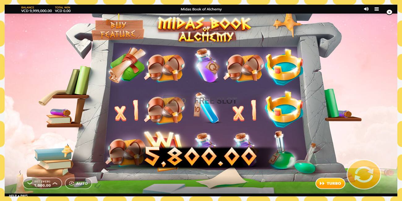 រន្ធដោតសាកល្បង Midas Book of Alchemy ឥតគិតថ្លៃនិងដោយគ្មានការចុះឈ្មោះ, រូបភាព - ១