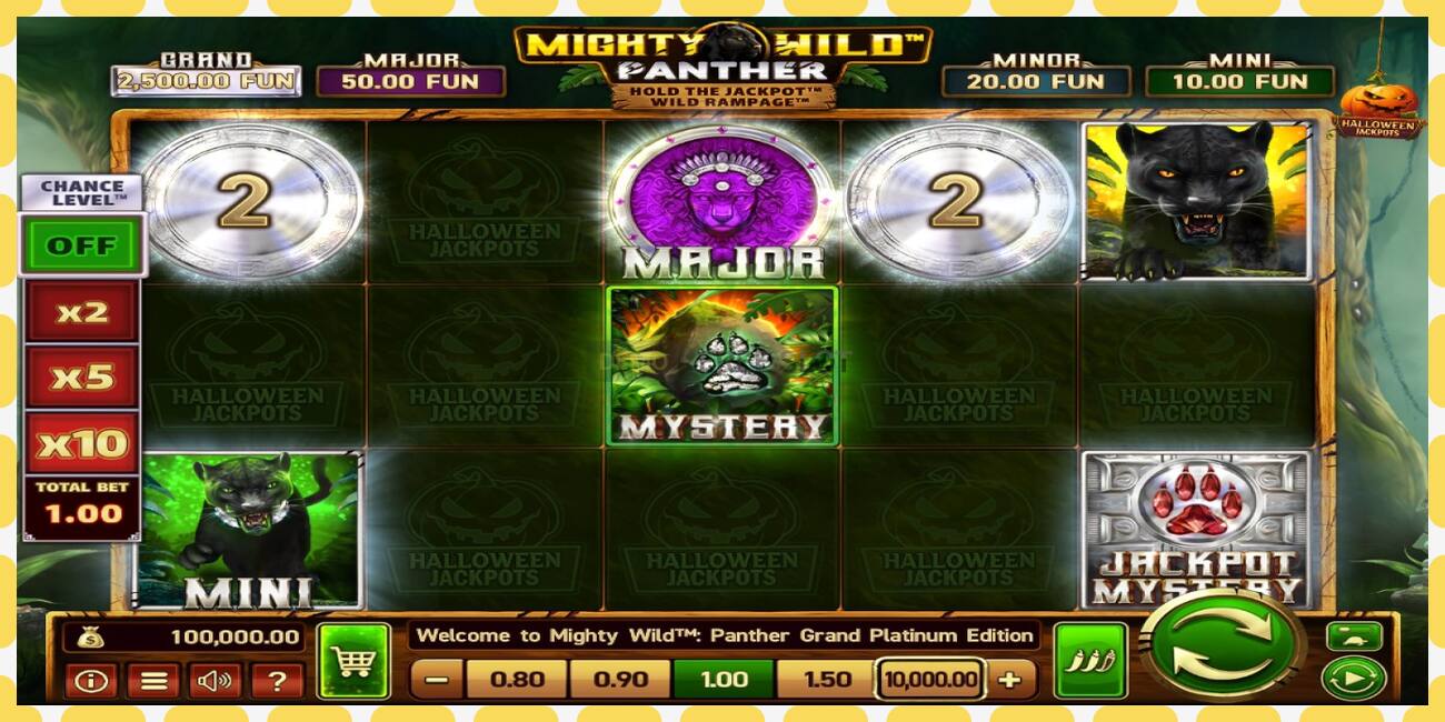 Demo slot Mighty Wild: Panther Grand Platinum Edition Halloween Jackpots free and without registration, picture - 1