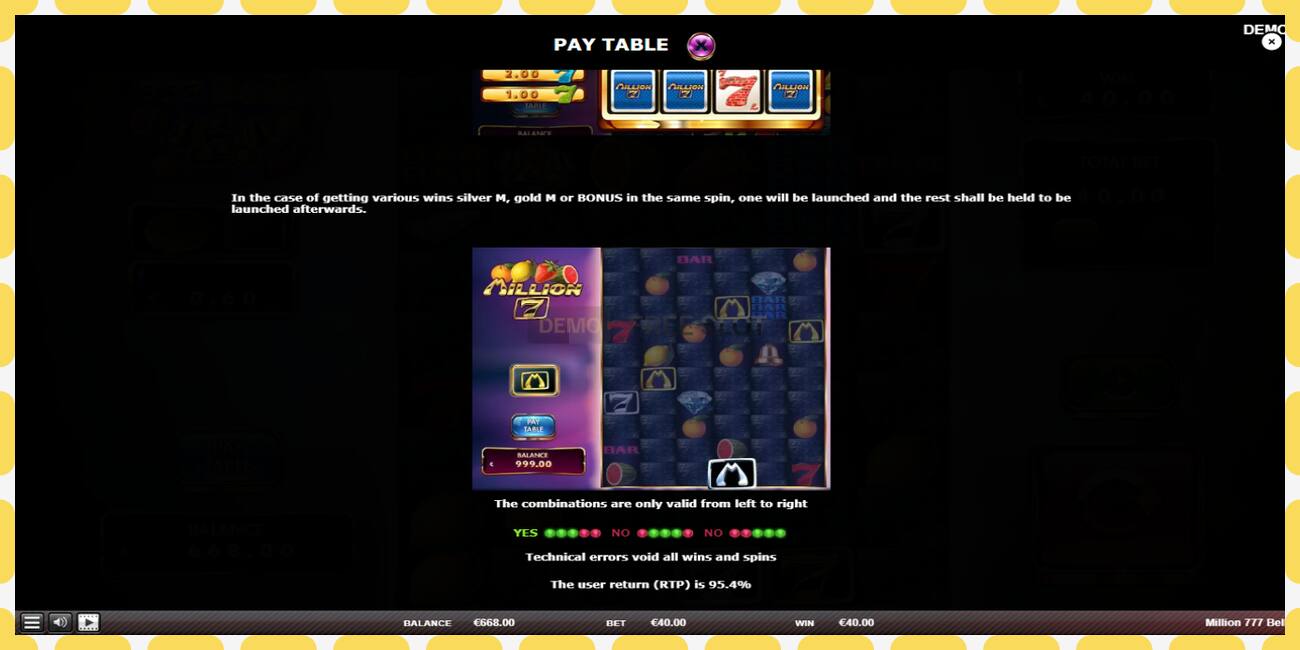 Demo slot Million 777 Bells free and without registration, picture - 1