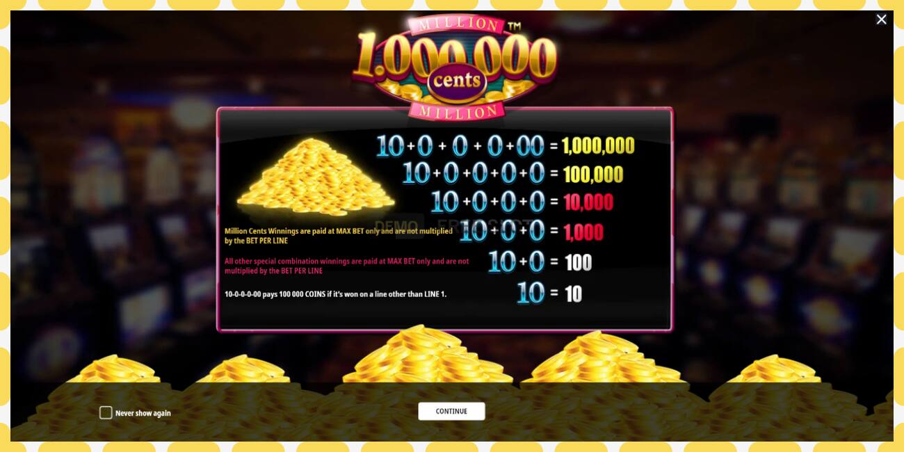 Demo slot Million Cents free and without registration, picture - 1