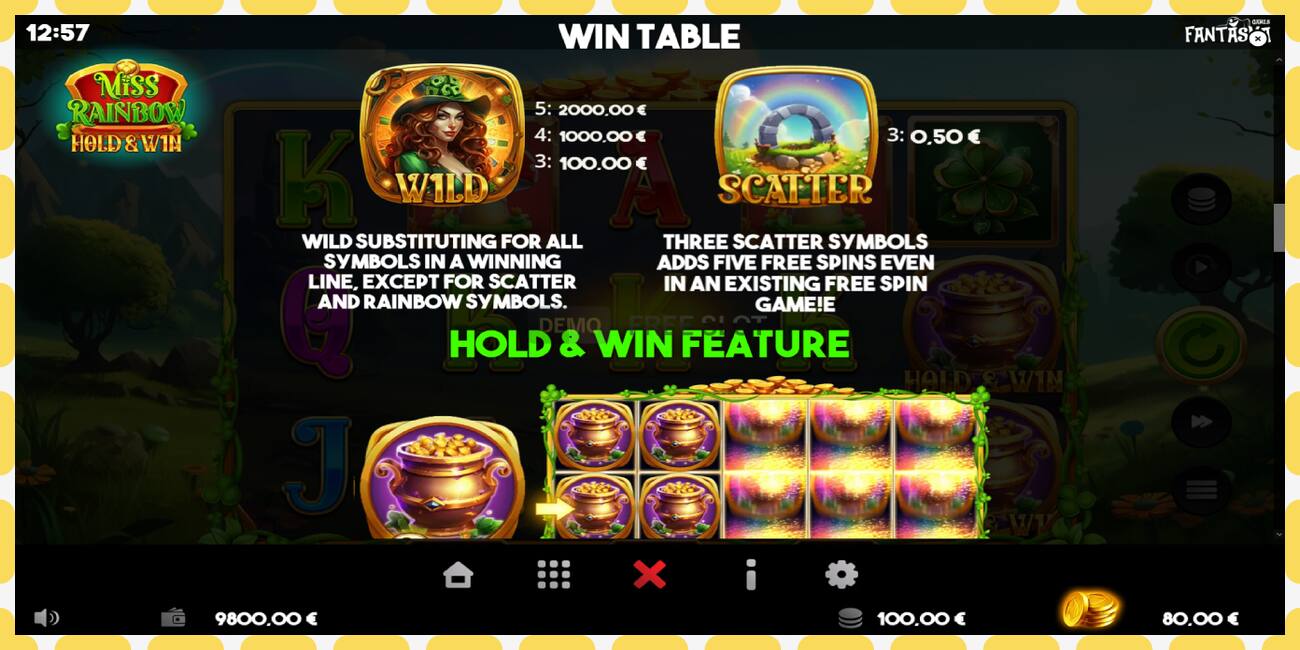 Slot për demonstrim Miss Rainbow: Hold & Win falas dhe pa regjistrim, foto - 1