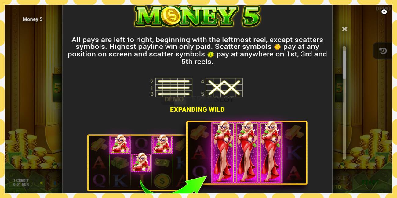 Ranura de demostración Money 5 gratis y sin registro, imagen - 1