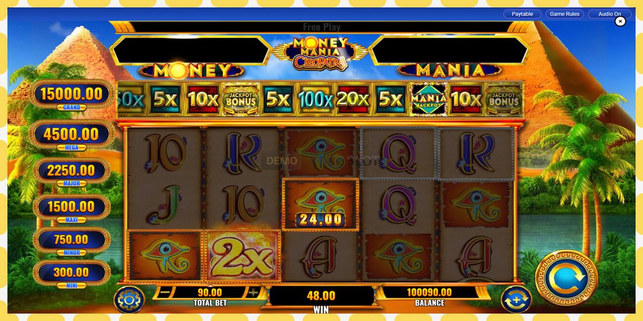 Demo slot Money Mania Cleopatra නොමිලේ සහ ලියාපදිංචියකින් තොරව, පින්තූරය - 1