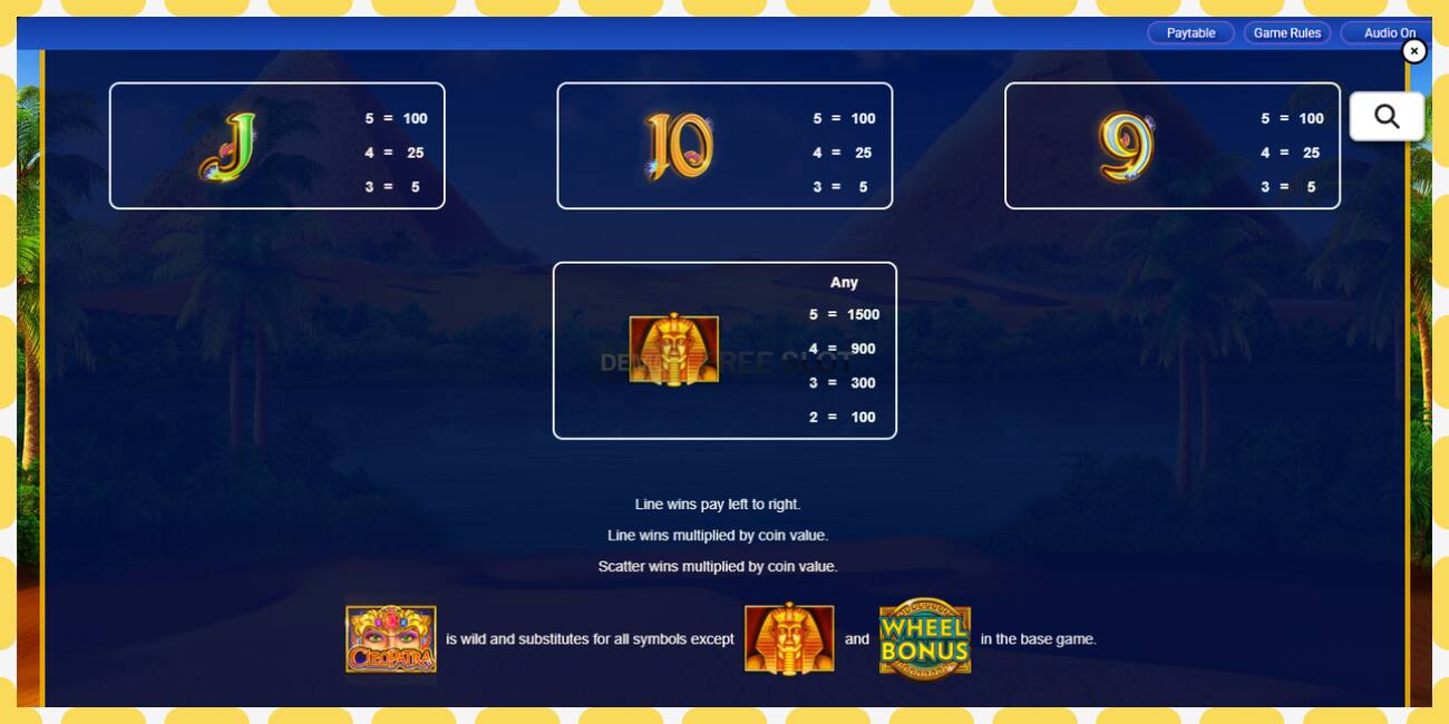 Emplacement de démonstration Money Mania Cleopatra gratuit et sans inscription, image - 1