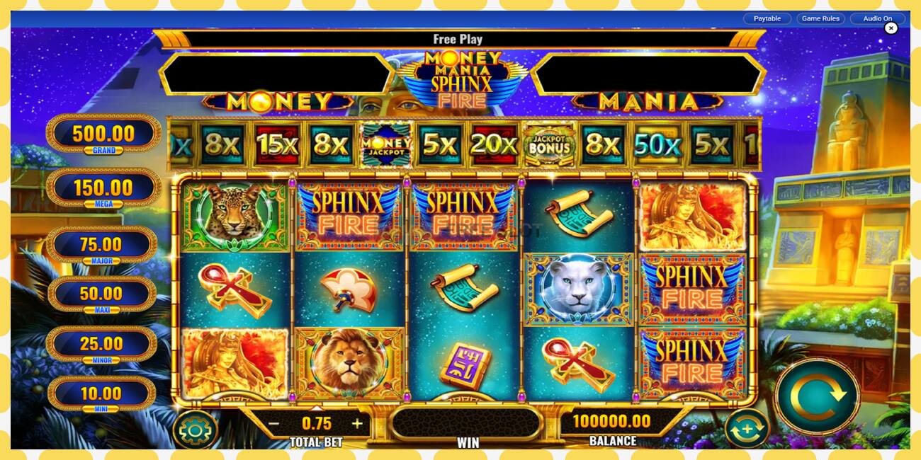 Demo slot Money Mania Sphinx Fire zdarma a bez registrace, obrázek - 1