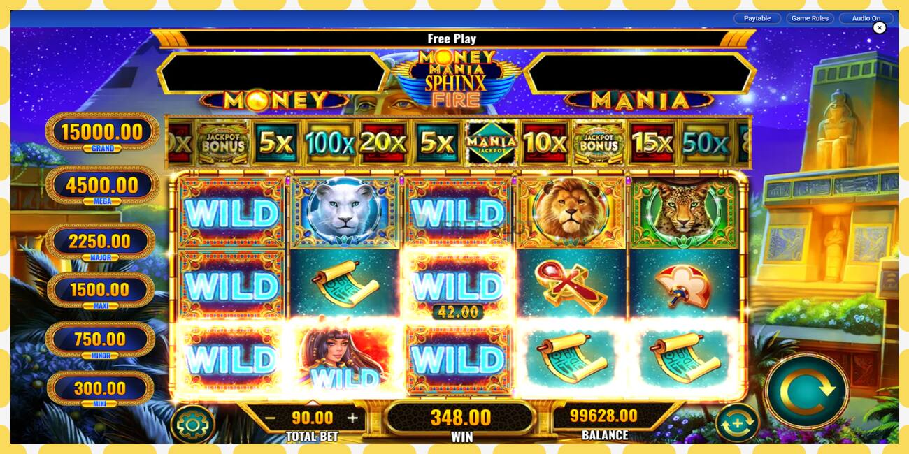 Demo uyasi Money Mania Sphinx Fire bepul va royxatdan holda, rasm - 1