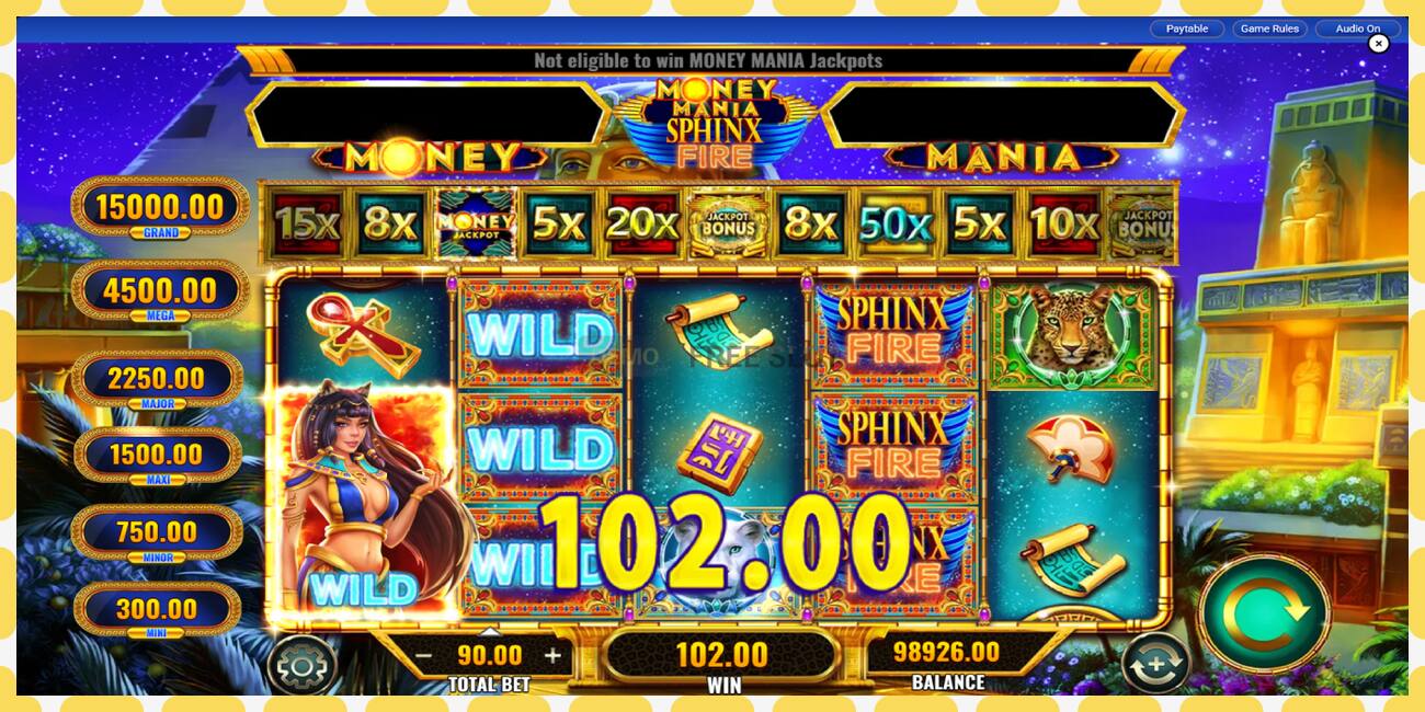 Demo slot Money Mania Sphinx Fire zdarma a bez registrace, obrázek - 1