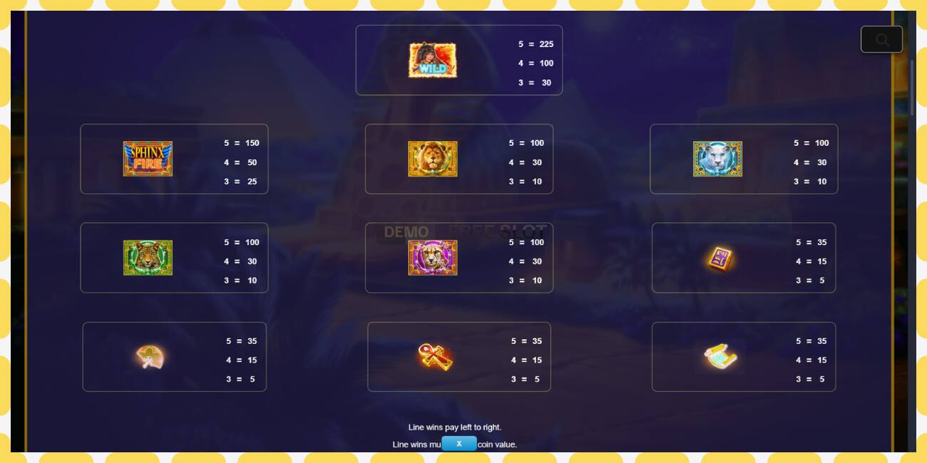 Demo slot Money Mania Sphinx Fire zdarma a bez registrace, obrázek - 1