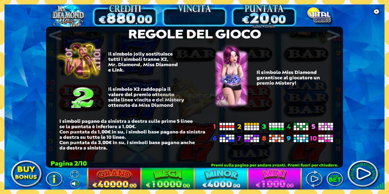 Slot dimostrativo Mr. Diamond Ultra Link gratuito e senza registrazione, immagine - 1