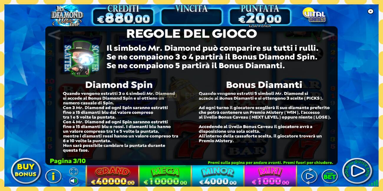 Demo slots Mr. Diamond Ultra Link bezmaksas un bez reģistrācijas, attēlu - 1