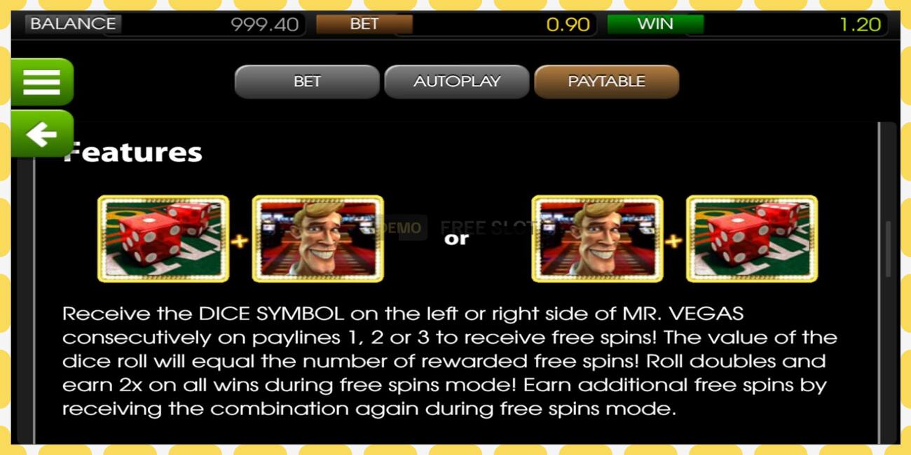 Demo slot Mr. Vegas free and without registration, picture - 1