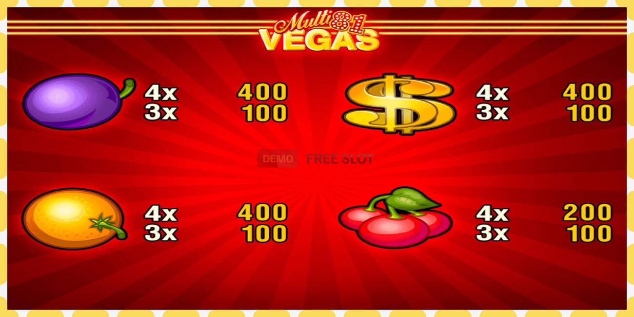 Demo slot Multi Vegas 81 free and without registration, picture - 1