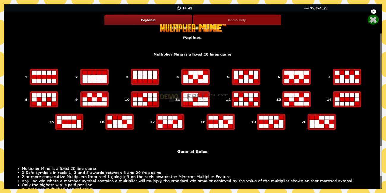 डेमो स्लट Multiplier Mine नि: शुल्क र दर्ता बिना, चित्र - १