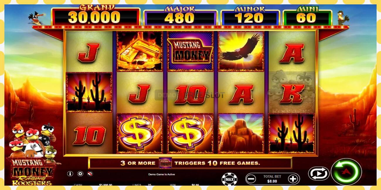 Demo slot Mustang Money Raging Roosters free and without registration, picture - 1