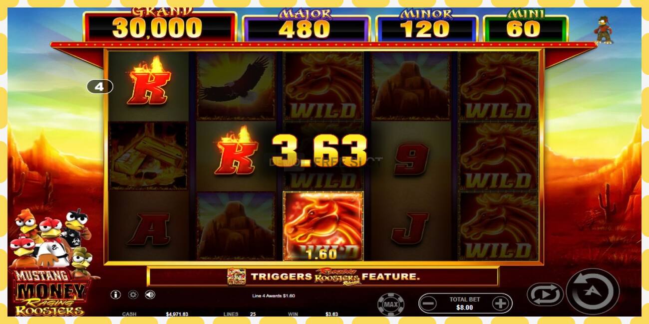 Demo slot Mustang Money Raging Roosters free and without registration, picture - 1