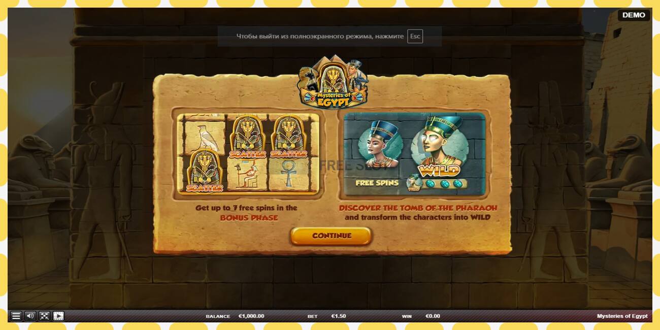 Slot demo Mysteries of Egypt gratis dan tanpa registrasi, gambar - 1