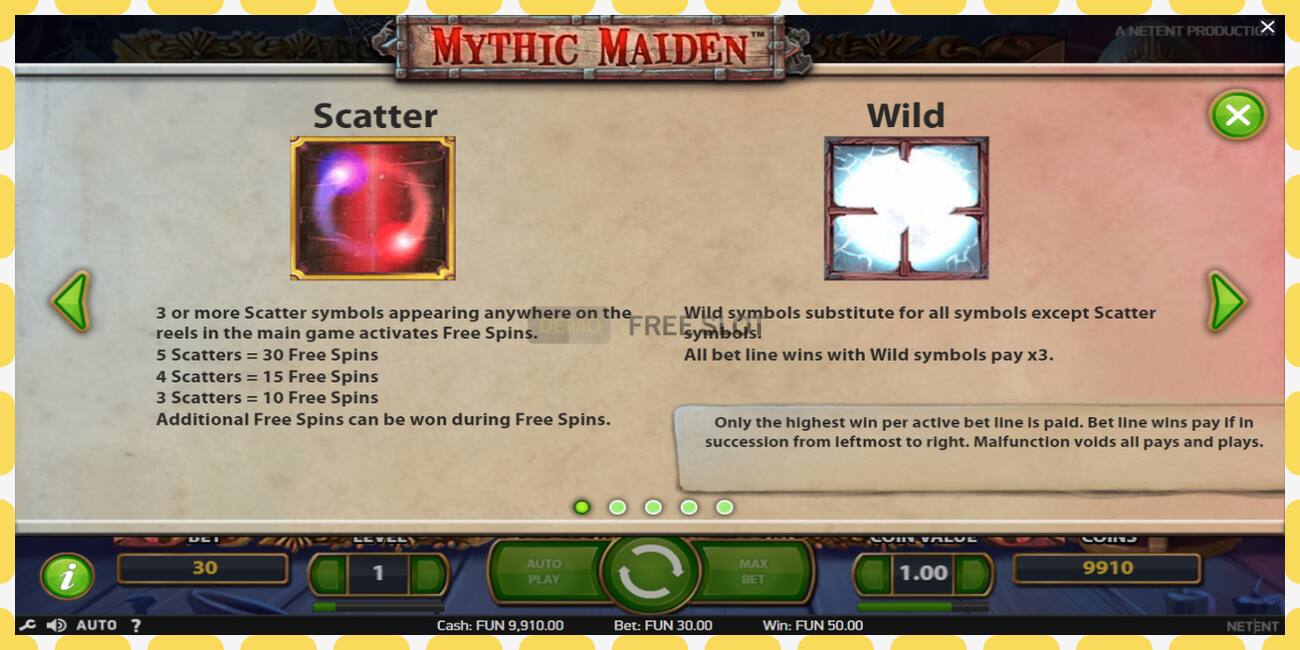 Υποδοχή επίδειξης Mythic Maiden δωρεάν και χωρίς εγγραφή, εικόνα - 1