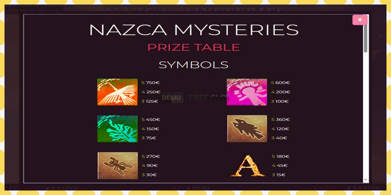 Demo-spor Nazca Mysteries gratis og uten registrering, bilde - 1