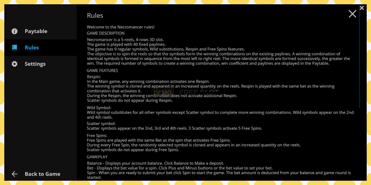 Demo slot Necromancer free and without registration, picture - 1