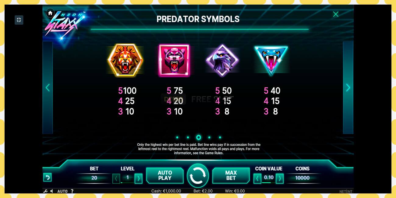 Demo slot Neon Staxx free and without registration, picture - 1