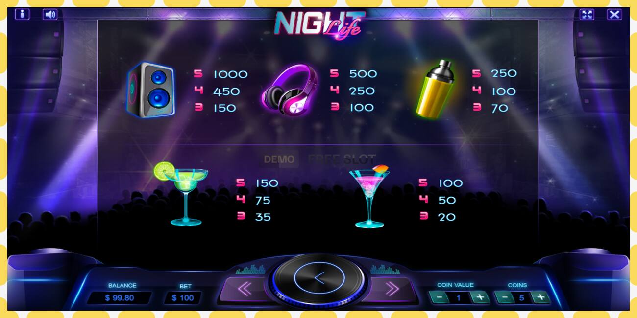 Demo slot Night Life free and without registration, picture - 1